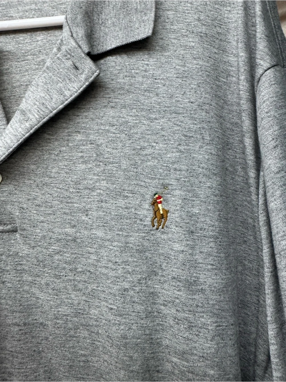 Ralph Lauren Grey Short-Sleeve Polo with Embroidered Pony